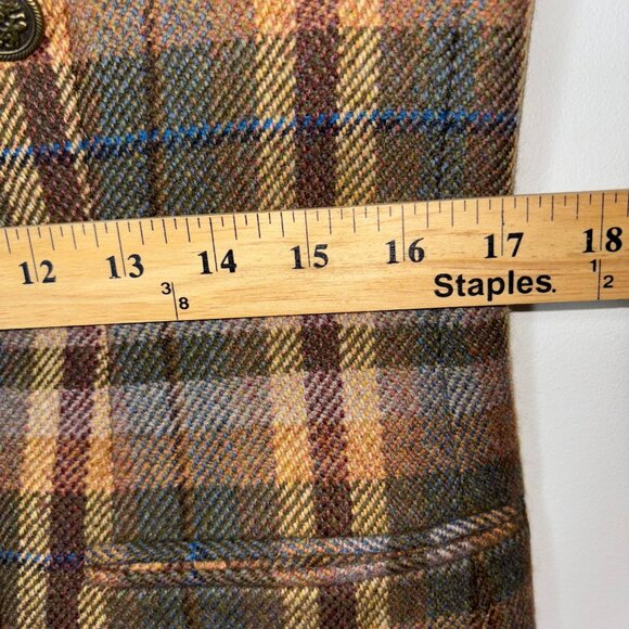 Vintage Evan Picone Tweed Double Breasted Blazer Size 4 Brown Plaid Wool Jacket - Picture 15 of 16